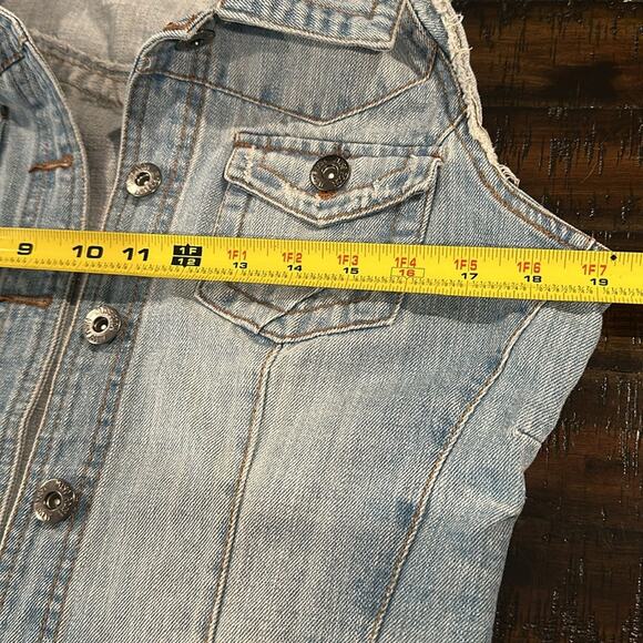 LOVE CULTURE Denim Vest Sz M - Picture 8 of 10